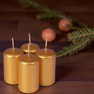 Adventi gyertya metál arany intenzív Arany 4x4x6cm darabos! a termék ára 1db-ra értendő!