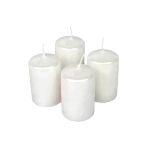 Adventi gyertya metál intenzív Fehér 4x4x6cm gyöngyházfehér a termék ára 1db-ra értendő!