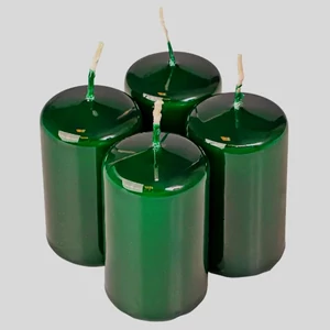 Adventi gyertya metál intenzív Zöld 4x4x6cm darabos! a termék ára 1db-ra értendő!