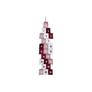 Adventi kalendárium 23' 10x13 pink fehér 33x118x1cm adventinaptár