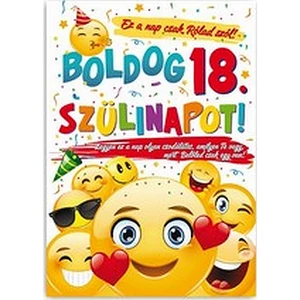 Ajándék tábla Boldog 18. szülina A4-es, 21 cm x 30 cm. Anyaga: karton. 2 mm vastag, erős tartás