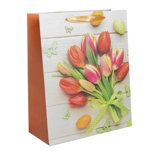 Ajándéktasak tavaszi 18x23cm, tulipán csokor 370028
