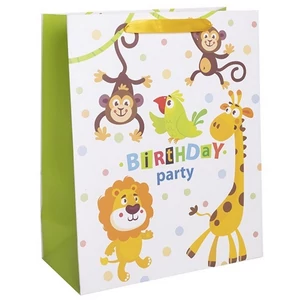 Ajándéktasak 26x32cm, Állati Happy Birthday party 370239