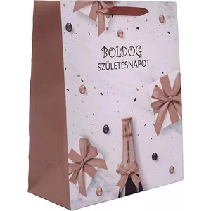 Ajándéktasak Boldog Születésnapot! pezsgős 26x32cm
