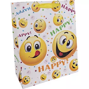 Ajándéktasak Happy Smiley-ek 11x14 cm matt