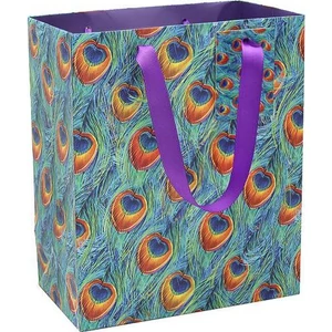 Ajándéktasak papír 27x14x33cm, Peacock
