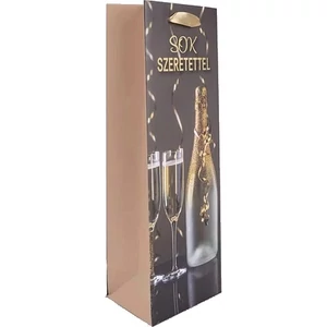 Ajándéktasak Pezsgős üveg pohárral B 12x36cm