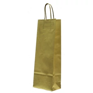 Ajándéktasak sodrott füles Ajándéktasak, italtasak 14x39x8cm arany