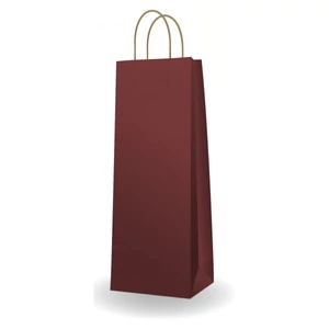 Ajándéktasak sodrott füles Ajándéktasak, italtasak 14x39x8cm piros/bordó