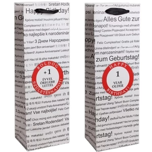 Ajándéktasak szalagfüles +1 Sebességkorlátozós Boldog Születésnapot! mérete: 11x36cm +1 évvel öregebb lettél