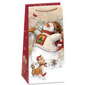 Ajándéktasak zsinórfüles T0 10x22x6cm karácsonyi 0803-0417
