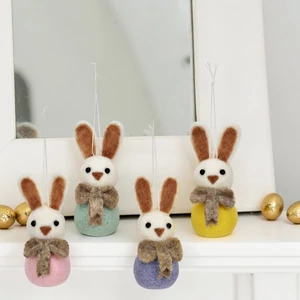 Nyuszi dísz akasztható textil Dísz 12cm (4-féle) 1db/ár SDGW26  tavasz húsvét