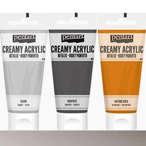 Akrilfesték krémes Pentart metál 200ml ezüst Pentart-39024