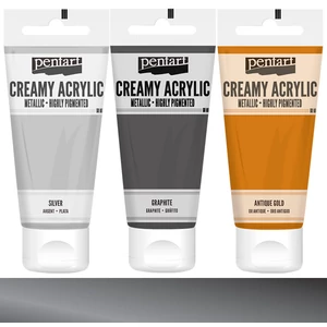 Akrilfesték krémes Pentart metál 60ml ólom