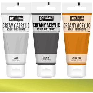 Akrilfesték krémes Pentart metál 60ml sárga 
