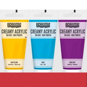 Akrilfesték krémes Pentart selyemfényű 200ml - piros