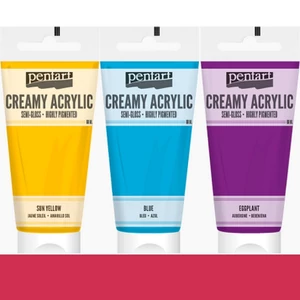 Akrilfesték krémes Pentart selyemfényű, 200ml kárminvörös Pentart-39013