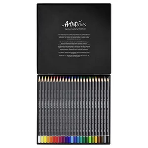 Akvarell színes ceruza készlet hatszögletű fémdobozos STAEDTLER Mars® Lumograph® 104" 24 különböző szín