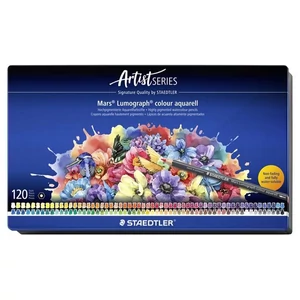 Akvarell színes ceruza készlet hatszögletű fémdobozos STAEDTLER Mars® Lumograph® 104" 120 különböző szín