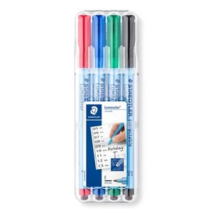 Alkoholmentes marker készlet OHP, 0,6mm, STAEDTLER Lumocolor 305F 4 különböző szín