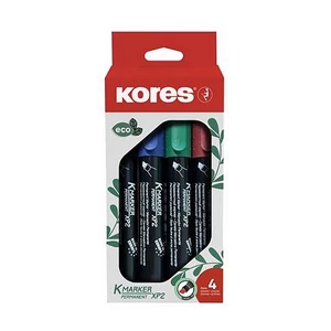Alkoholos marker készlet 1-3mm vágott KORES Eco K-Marker 4 különböző szín