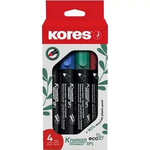 Alkoholos marker Kores készlet, 3 mm, kúpos,Eco K-Marker 4 különböző szín