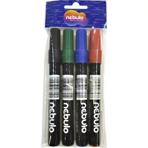 Alkoholos marker Nebulo kúpos hegy, 4db/csomag kék-fekete-piros-züld