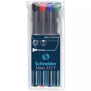 Alkoholos marker Schneider Maxx 220 F OHP 0,7mm 4színű készlet Írószerek SCHNEIDER 112294