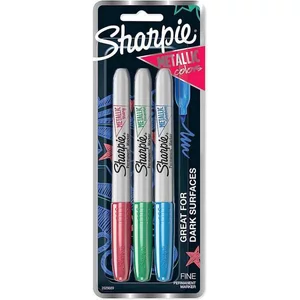 Alkoholos marker Sharpie FINE Marker permanent Metallic set /3db F 0.9 mm Kék-Zöld-Piros
