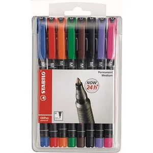 Alkoholos marker Stabilo OHP M 1mm 8színű készlet Írószerek STABILO 843/8