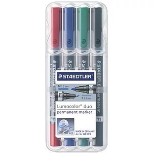 Alkoholos marker Staedtler Lumocolor Duo F/M 0,6/1,5mm kúpos 4szí Írószerek STAEDTLER 348 WP4