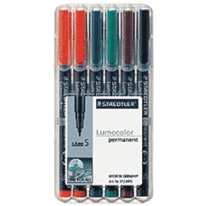 Alkoholos marker Staedtler Lumocolor 313 S OHP 0,4mm tűhegyű 6szín Írószerek STAEDTLER 313 WP6