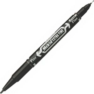 Alkoholos marker Zebra 0,5/1,0 mm, kétvégű,Mckie Extra Fine fekete