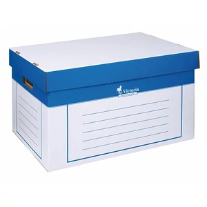Archiváló konténer Victoria 320x460x270mm kék/fehér karton 2db-os Iratrendezés Victoria 24780