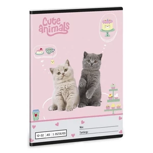 Ars Una Füzet 12-32 Vonalas 26 A/5 Cute Animals Tea Party 26' 53605320 prémium minőség