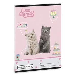 Ars Una Füzet 21-32 Vonalas 26 A/5 Cute Animals Tea Party 26' 53625328 prémium minőség