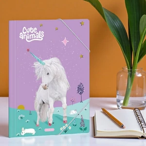 Ars Una Gumis mappa A4 25 Cute Animals Unicorn 50214488 350gr vastag kartonból