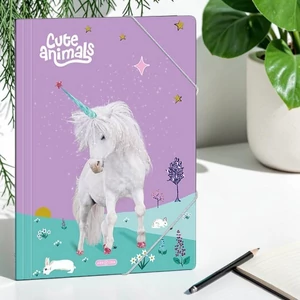 Ars Una Gumis mappa A4 25 Cute Animals Unicorn 50214488 350gr vastag kartonból