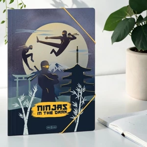 Ars Una Gumis mappa A4 25 Ninjas In The Dark 50214570 350gr vastag kartonból