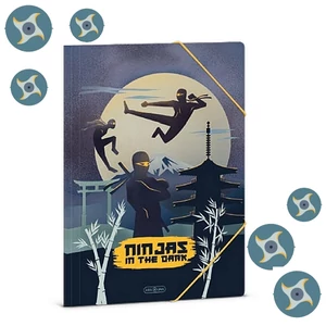 Ars Una Gumis mappa A4 25 Ninjas In The Dark 50214570 350gr vastag kartonból