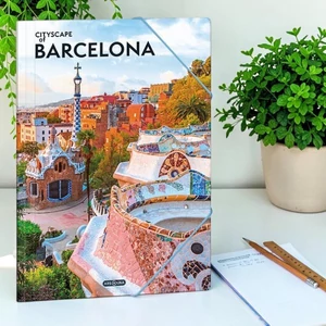Ars Una Gumis mappa A4 26' Cityscape-Barcelona 50215096 350gr vastag kartonból