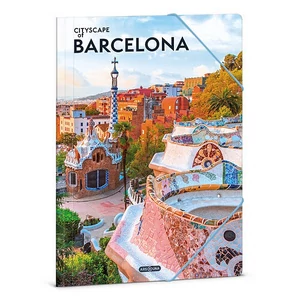 Ars Una Gumis mappa A4 26' Cityscape-Barcelona 50215096 350gr vastag kartonból