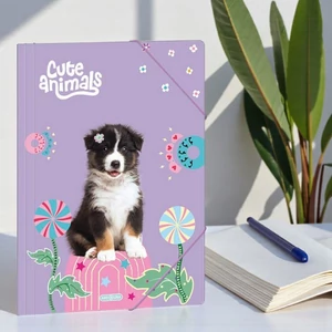 Ars Una Gumis mappa A4 26' Cute Animals  Aussie 50215287 350gr vastag kartonból