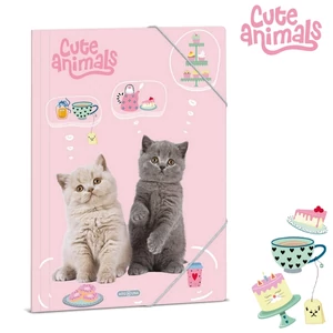 Ars Una Gumis mappa A4 26' Cute Animals Tea Party 50215324 350gr vastag kartonból
