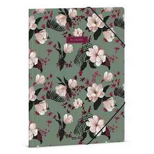 Ars Una Gumis mappa A4 26' Flowery Green 50215355 350gr vastag kartonból