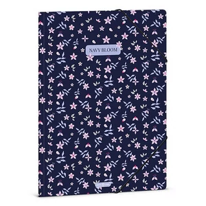 Ars Una Gumis mappa A4 26' Navy Bloom 50215614 350gr vastag kartonból