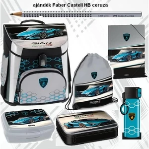 Ars Una iskolatáska szett 24 Lamborghini táska, tolltartó, tornazsák kulacs, gumis mappa, uzsonnásdoboz
