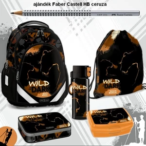 Iskolatáska szett Ars Una 26 Wild in the Dark iskolatáska,tornazsák uzsidoboz,kulacs,tolltartó