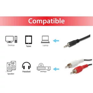Audio kábel 3,5mm jack-2xRCA 2,5 m EQUIP