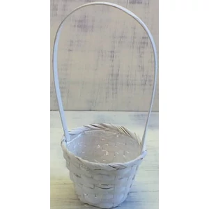 Kaspó bambusz füles fehér 12x27x9cm